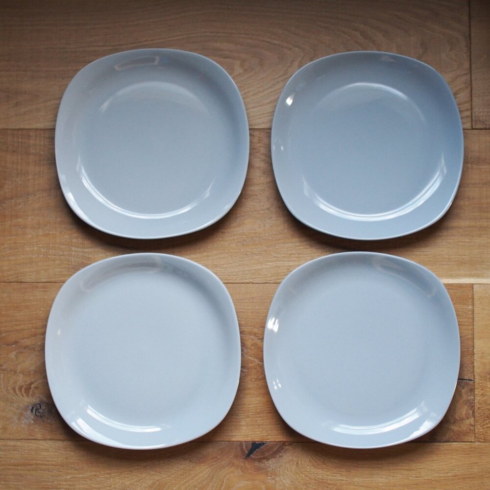 Set of Four Stoneware Plates, Sturdy
